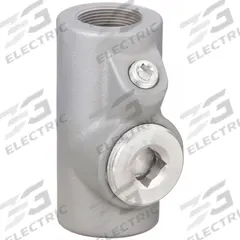 Sealing Fitting - Vertical and Horizontal: Aluminum, 3 1/2 in Trade Size, Female, EYSEF (MPN EYSEF350AL). Key specifications — Brand: APPLETON ELECTRIC; Finish: Powder Coated; Connection Type: Threaded; Thread Gender: Female; Ends - Hazardous Fittings: 3-1/2 in FNPT x 3-1/2 in MNPT; Material: Aluminum; Hazardous Location Rating: Class III; Thread Type: NPT.
