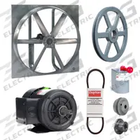 Exhaust/Supply Fan: Belt Drive, 36 in Blade, 1/2 hp, Totally Enclosed, 208-230/460V AC, 3 ph (MPN 7CK40). Key specifications — Brand: DAYTON; Motor Enclosure: Totally Enclosed Fan Cooled; Nameplate Voltage: 208-230/460V AC; Enclosure Design: Totally Enclosed Motor.