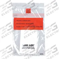 Specimen Transfer Bag: LDPE, Biohazard, 1.75 mil Thick, Clear, 9 in Overall Ht, LABZ69BA, 1,000 PK. Key specifications — Brand: LK PACKAGING; Closure Type: Zipper; Product Type: Specimen Transfer Bag; Manufacturer Part Number: LABZ69BA; Color: Clear; Display Sell UOM: PK; Legend: Biohazard.