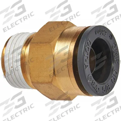 SUR&R Male Connector: NPT, Brass - Air Brake Composite Hose Push-In Fittings