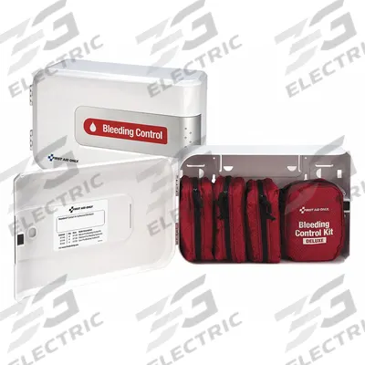 FIRST AID ONLY Bleeding Control Kit: Plastic Cabinet, 4 People Served, 64 Components - Bleeding Control Kits