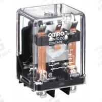 OMRON General Purpose Relay: Socket Mounted, 10 A Current Rating, 12V DC, DPDT, 8 Pins/Terminals (MPN MJN2C-DC12). Key specifications — Brand: OMRON; Base Type: Square; Mounting Style: Plug-In; Pin Shape: Round; Electrical Connection: Plug-In; Manufacturer Part Number: MJN2C-DC12; Series: MJN Series.