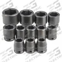 PROTO Impact Socket Set: 3/4 in Drive Size, Small Set (0-50 pieces) Set Size, 12 Pieces, Black Oxide (MPN J72105M). Key specifications — attr1204251: PROTO; attr1215453: 3/4 in; attr1215454: 19 mm to 46 mm.