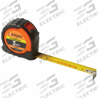 KESON Tape Measure: Nonmagnetic Single Hook Tip, 3 m, Plastic - Metric Tape Measures