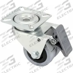 APPROVED VENDOR Plate Caster: Swivel, Total Lock, Rubber, 2 in Wheel Dia, 11/16 in Wheel Wd, Hole (MPN LDA-VPA 50G-FI). Key specifications — attr1093313: Plain; attr1093347: Gray; attr1093360: APPROVED VENDOR; attr1172362: Swivel with Total Lock.