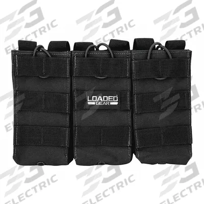 BARSKA Magazine Pouch: Black, Nylon, 9 3/4 in x 6 1/2 in - Duty Equipment Pouches