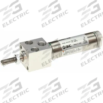 SMC Round Body Cylinder: 1 1/16 in Bore, 1 in Stroke, Non-Repairable, Stainless Steel - Front Block Mount Cylinders
