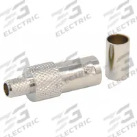 DOLPHIN COMPONENTS CORP Coaxial Connector: Female, Connector, Silver, Crimp-On (3 Piece), BNC, 10 PK (MPN DC-FC89-10). Key specifications — attr930438: Connector; attr930422: DOLPHIN COMPONENTS CORP; attr930423: Silver; attr930429: Nickel-Plated; attr930430: Female; attr976216: Plenum.