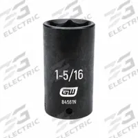 GEARWRENCH General Purpose Impact Sockets: 1/2 in Drive Size, SAE, 1 5/16 in Socket Size, 6-Point (MPN 84561N). Key specifications — attr1215501: GEARWRENCH; attr1215515: Black Oxide; attr1215518: 1-5/16 in.