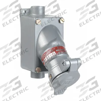 HUBBELL Pin and Sleeve Receptacle: Gray, 115/230V AC, Single Phase, 20 A, 3 Pole - Hazardous Location Receptacles