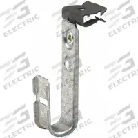 COOPER B-LINE J-Hook: Hammer-On with Locking Latch, 3/4 in Max. Bundle Dia., Galvanized Steel (MPN BCH12-E-5-8). Key specifications — Material: Galvanized Steel; Mounting: Front Mount; Includes Locking Latch: Yes; Color: Silver; Brand: COOPER B-LINE; Mounting Location: Beam; Mounting & Attachment (subhead): Hammer-On with Locking Latch.