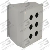 WIEGMANN Push Button Enclosure: 30mm, 6 Holes, Carbon Steel, NEMA 12/13 (MPN WPBA6). Key specifications — attr211299: WIEGMANN; attr1043605: Oil-Tight and Dust-Tight.