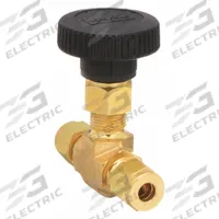 PARKER Needle Valve: Inline Valve Body, Brass, Integral Bonnet, 1/4 in Pipe Size, Compression, PTFE (MPN 4A-V4LR-B). Key specifications — For Media: Chemicals; Standards: ISA S75.02; Brand: PARKER; Valve Series: V; Stem Type: V-Stem; Connection Type - Side 1: Compression; Connection Type - Side 2: Compression; Connection Type: Compression x Compression.