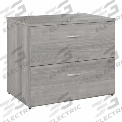 BUSH BUSINESS FURNITURE Lateral File Cabinet: Light Gray, 2 Drawers, 29 7/8 in Overall Ht - Lateral File Cabinets