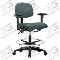 Ergonomic Chair: Vinyl, Arms Included, Ht Range 21 in to 28 1/4 in, 18 1/2 in Seat Wd, 17 in Seat Dp (MPN BR-VMBCH-RG-T1-A1-CF-RC-8546). Key specifications — Foot Support: Yes; Back Tilt Backward: 13.5°; Back Tilt Forward: 10.5°; Base Material: Nylon; Brand: APPROVED VENDOR; Product Type: Ergonomic Chair; ESD-Safe: Not ESD Safe; Seat Tilt Backward: 3°.