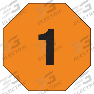 LABELMASTER Fire Division Symbol Placard: 1, 12 in, 12 in Label Wd, Magnetic Vinyl
