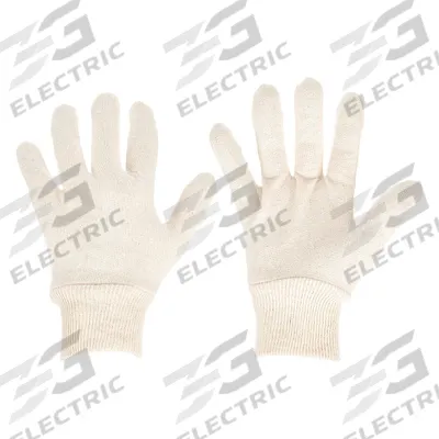 CONDOR Knit Gloves: L ( 9 ), Uncoated, Uncoated, Cotton, Full Finger, Knit Cuff - Uncoated Knit Gloves