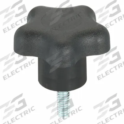 INNOVATIVE COMPONENTS Hand Knob: 5 Point, Plastic w/ Steel Thread, 1/4"-20 Thread - 5-Arm Knobs with Threaded Stud