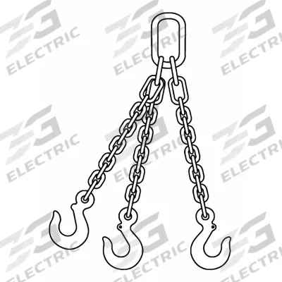 APPROVED VENDOR Chain Sling: 3/8 in Chain Trade Size, 80 Chain Grade, Steel, Fixed - Grade-80 Triple-Leg Chain Slings