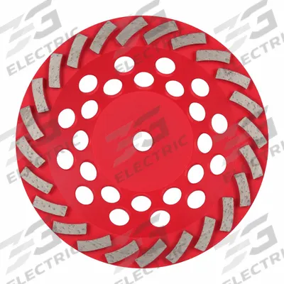 MILWAUKEE Diamond Cup Wheel: Turbo, 7" Dia, 5/8"-11 Arbor, 24 Segment - Turbo Diamond Segment Cup Grinding Wheels