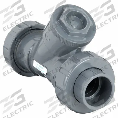 HAYWARD True Union Y Check Valve: Piston, Y-Style Valve Body, 2 in Pipe Size, Socket x Socket - PVC Y Piston Check Valves