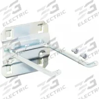 APPROVED VENDOR Double Rod Pegboard Hook: 3 1/2 in x 2 1/4 in, Screw-In, Surface, Silver (MPN 6YB96). Key specifications — Mounting Type: Surface; Finish: Zinc-Plated; Color: Silver; Accessory Type: 30-Degree Double Rod Hook; Locking System: Screw-In; Brand: APPROVED VENDOR.