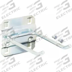 APPROVED VENDOR Double Rod Pegboard Hook: 3 1/2 in x 2 1/4 in, Screw-In, Surface, Silver (MPN 6YB96). Key specifications — Mounting Type: Surface; Finish: Zinc-Plated; Color: Silver; Accessory Type: 30-Degree Double Rod Hook; Locking System: Screw-In; Brand: APPROVED VENDOR.
