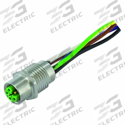 MURRELEKTRONIK Cordset: M12 Female – Front Mounting Receptacle, L, 5 Pins - M12 Receptacles for Power Applications
