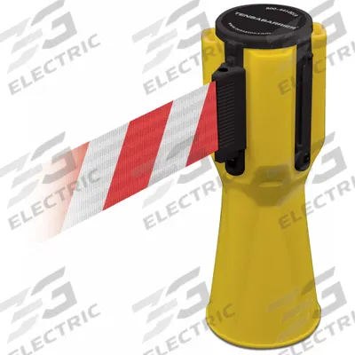 TENSABARRIER Barrier Tape: Blank, 3/4 ft Overall Ht, 9 in Belt Ht, Plastic, 11 7/8 ft Max Belt Lg - Barrier Tape Belts for Traffic Cones