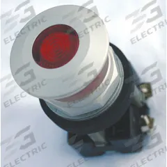 EATON Mushroom Head Push Button: 30 mm Mounting Size, Non-Metallic, Maintained (MPN HT8FBRFL7). Key specifications — Brand: EATON; Action: Maintained; Series: HT800; Push Button Material Type: Non-Metallic.