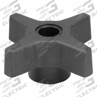 INNOVATIVE COMPONENTS Hand Knob: 4 Point, Plastic w/ Steel Thread, 3/8"-16 Thread - 4-Arm Knobs with Threaded Through-Hole