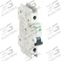 SCHNEIDER ELECTRIC IEC Miniature Circuit Breaker: 8 A Amps, 60V DC, 14kA at 120/240V AC, Screw Clamp (MPN M9F43108). Key specifications — Brand: SCHNEIDER; DC Voltage Rating: 60V DC; Max. AIR Rating: 14kA at 120/240V AC; Terminal Connection: Screw Clamp; AC Voltage Rating: 240/415V AC.
