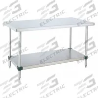 Work Table: 36 in Overall Wd, 34 in Overall Ht, 5 ft Overall Lg, Stainless Steel, Silver (MPN GRWT366FS). Key specifications — Brand: INSTOCK; Countertop Material: Stainless Steel.