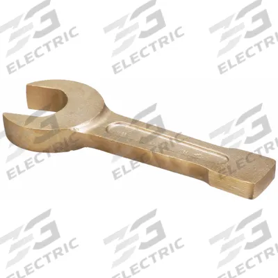 AMPCO Striking Wrench: Aluminum/Bronze, Natural, 2 1/4 in Head Size, 11 in Overall Lg - SAE, Straight Handle, Nonsparking, Striking Open End Wrenches