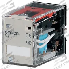 OMRON General Purpose Relays: Socket Mounted, 24V DC, 4PDT, 14 Pins/Terminals, G Socket (MPN MY4ZN-D2 DC24 (S)). Key specifications — Brand: OMRON; Base Type: Square; Contact Rating (AC): 0.80 A @ 250V; Mounting Style: Plug-In; Electrical Connection: Plug-In; Manufacturer Part Number: MY4ZN-D2 DC24 (S); Series: MY Series.