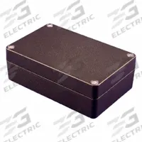 HAMMOND Enclosure: Die-Cast Aluminum, 4 in x 3 in x 2 in, NEMA 1/12/13/4/4X, Solid Cover, Screw On (MPN 1550Z107BK). Key specifications — Brand: HAMMOND; Closure Method: Screws; Enclosure Material: Die-Cast Aluminum; Knockouts: Not Included.