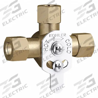 KOHLER Mixing Valve: For 24154 Series Series, Use with Hot/Cold Water, Brass - Faucet Mixing Valves