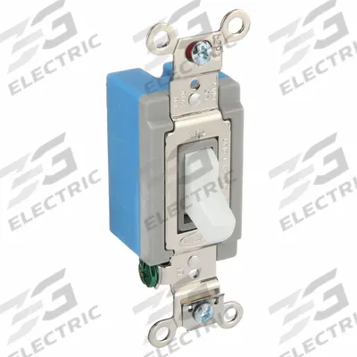 HUBBELL Wall Switch: Toggle Switch, Single Pole, Maintained, White, 120/277V AC - Toggle Wall Switches