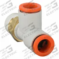 SMC Push-Fit Tee Fitting: 1/4 in Pipe x 3/8 in OD x 3/8 in OD x 1/4 in Pipe Size, White (MPN KQ2Y11-02AS). Key specifications — Brand: SMC.