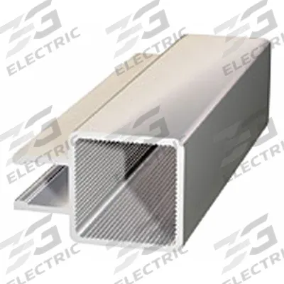FAZTEK Double-Flanged Square Tube Profile: 1 in x 1 in, 4 ft Lg, 1 Open Slots - Double-Flanged Square Profile