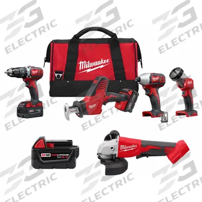 MILWAUKEE Cordless Combination Kit: 5 Tools, 18 V DC Volt, Battery Included (MPN 2695-24 - Milwaukee 18V Cordless Tool Combination Kits