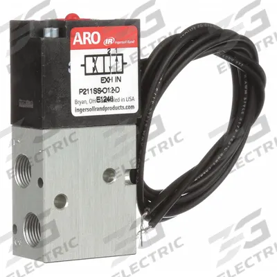 ARO Solenoid Air Control Valve: Premair, Four-Way / Two-Position, 12V DC, 1/8 in Female NPT - ARO PremAir Series Solenoid-Operated Inline Air Control Valves