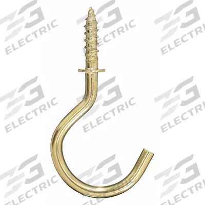 APPROVED VENDOR Cup Hook: Screw-In, 1 Points per Hook, Brass, 1 1/2 in Projection - Screw-In Utility Hooks