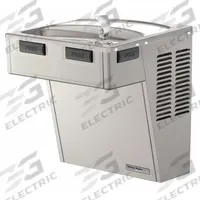 HALSEY TAYLOR Drinking Fountain: On-Wall, 26 5/16 in Ht, Front Pushbar/Side Pushbar, 8 gph @ 50°F (MPN HAC8SS-NF). Key specifications — Housing Color: Silver; Brand: HALSEY TAYLOR; Housing Material: Stainless Steel; Housing Finish: Plain; Chilling Capacity: 8 gph @ 50°F.