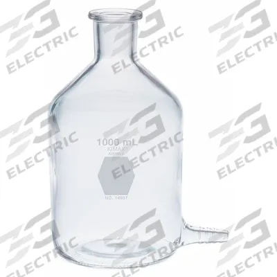 KIMBLE Reservoir Bottle: 500 mL, 495 mm, Colorless, Narrow Mouth Size - Glass Reservoir Lab Bottles with Bottom Outlet
