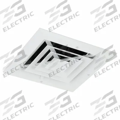 APPROVED VENDOR Diffuser: Ceiling/Wall, 11 in H, 11 in W, Surface Mount, 8 in Duct, Aluminum - Square Louvered Diffusers