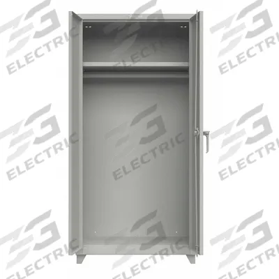 STRONG HOLD Storage Cabinet: 36 in x 24 in x 75 in, 1 Adj Shelf, Swing Handle & Padlock Hasp - Industrial Wardrobe Cabinets