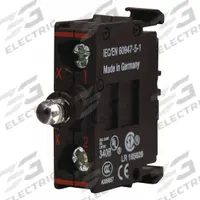 EATON Lamp Module: 22 mm Size, Red, LED, 30 V AC/DC Rating, No Transformer (MPN M22-LEDC-R). Key specifications — Compatible with Series: M22; Terminal Connection Type: Spring Cage; Brand: EATON; Manufacturer Part Number: M22-LEDC-R; Includes Bulb: Bulb Included.
