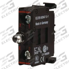 EATON Lamp Module: 22 mm Size, Red, LED, 30 V AC/DC Rating, No Transformer (MPN M22-LEDC-R). Key specifications — Compatible with Series: M22; Terminal Connection Type: Spring Cage; Brand: EATON; Manufacturer Part Number: M22-LEDC-R; Includes Bulb: Bulb Included.
