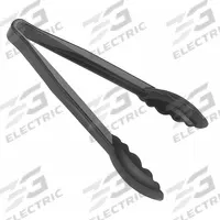 CAMBRO Serving Tongs: 6 in Overall Lg, Black, NSF Certified, Black, Plastic, Dishwasher Safe (MPN CA6TGS110). Key specifications — Dishwasher Safe: Yes; Brand: CAMBRO; NSF Certified: Yes; Blade Material: Plastic.